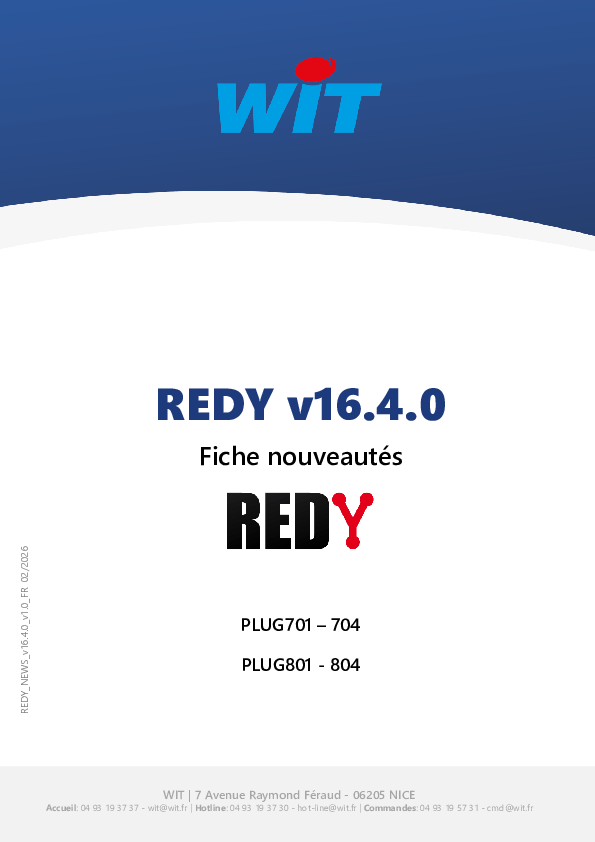 Fiche nouveautés – REDY — 16.4.0