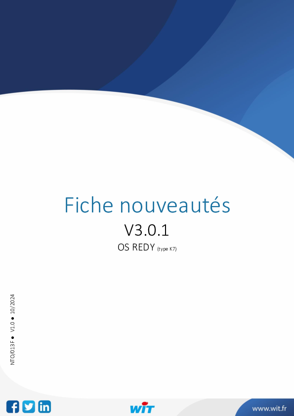 Fiche nouveautés – OS REDY (K7)