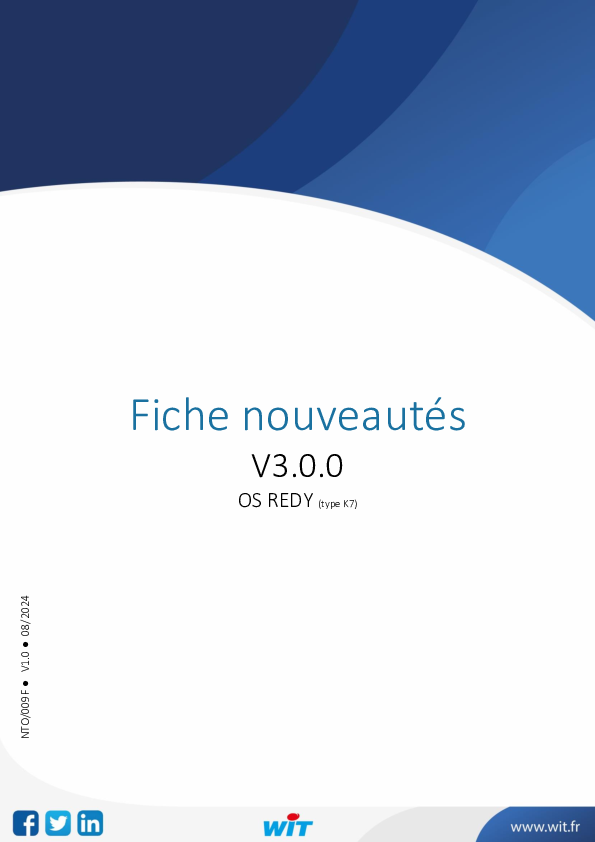 Fiche nouveautés – OS REDY (K7)