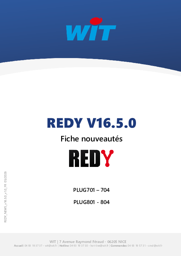 Fiche nouveautés – REDY — 16.5.0