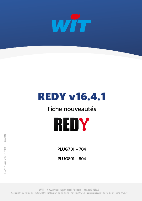 Fiche nouveautés – REDY — 16.4.1