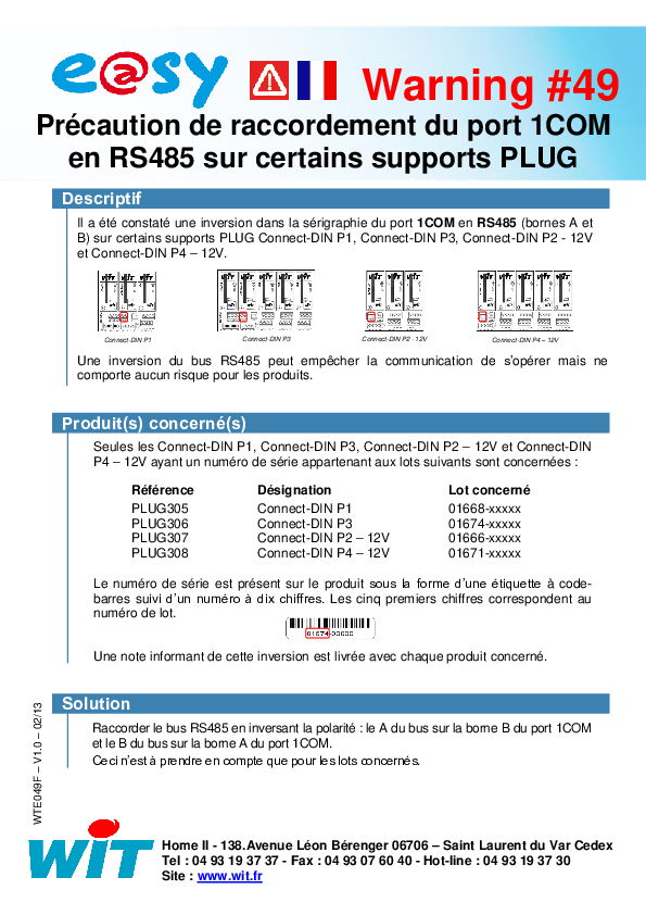 EASY_WRN049_PrecautiondeRaccordementCOM1RS485_v1.0_FR.pdf