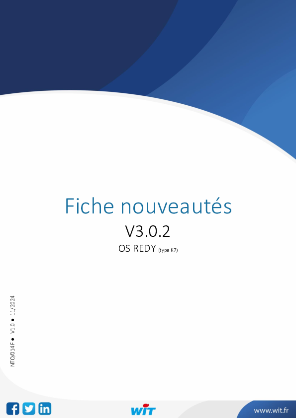 Fiche nouveautés – OS REDY (K7)