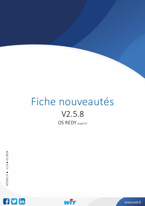 Fiche nouveautés – OS REDY (K7)